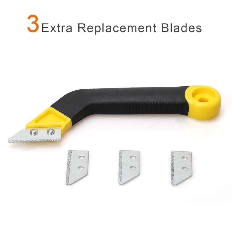 Coitak Tile Grout Saw Angled Grout Saw with 3 Pieces Extra Blades Replacement, Grout Removal Tool for Tile Cleaning - Image 4